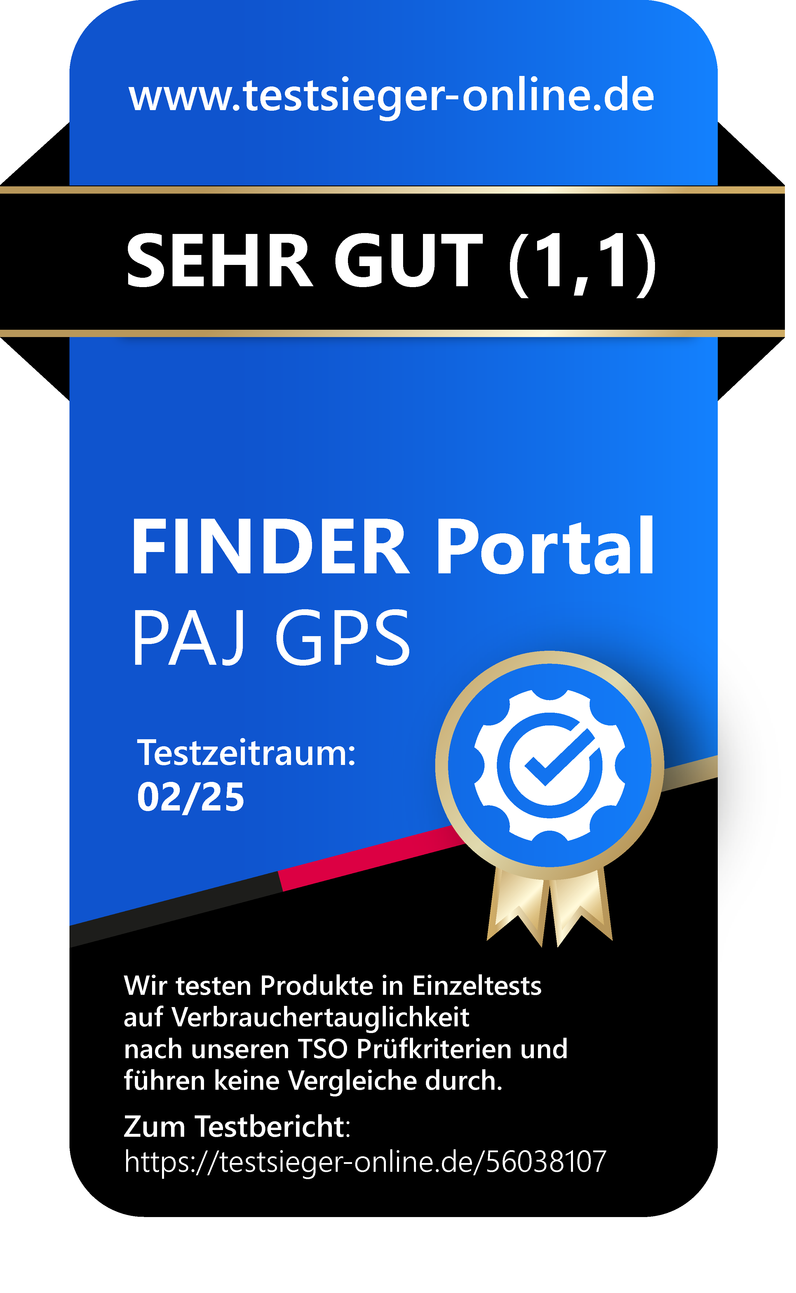 PAJ GPS Tracker FINDER Portal Testsiegel SEHR GUT