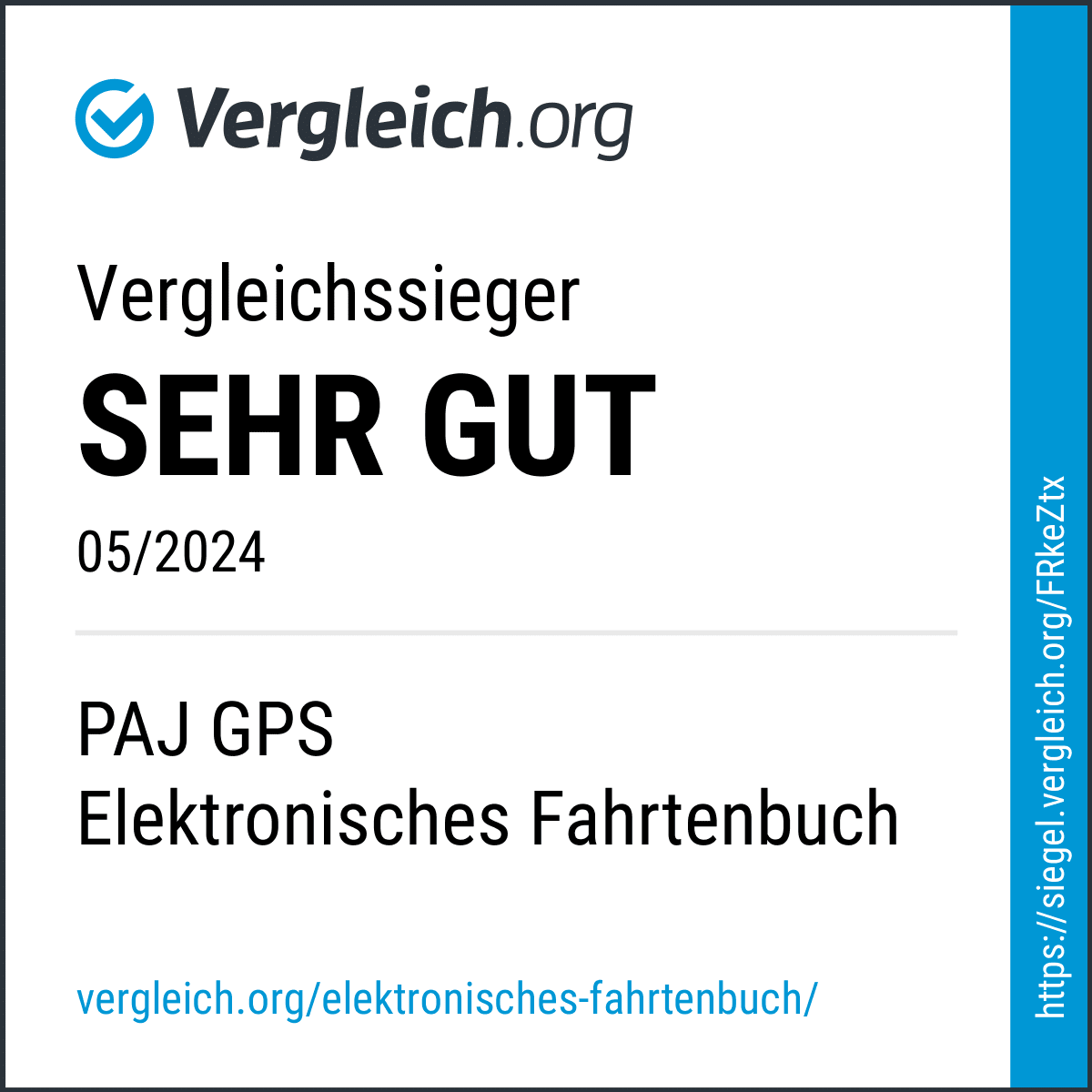 Vergleichssieger Vergleich.org PAJ GPS Tracker Elektronisches Fahrtenbuch Sehr Gut