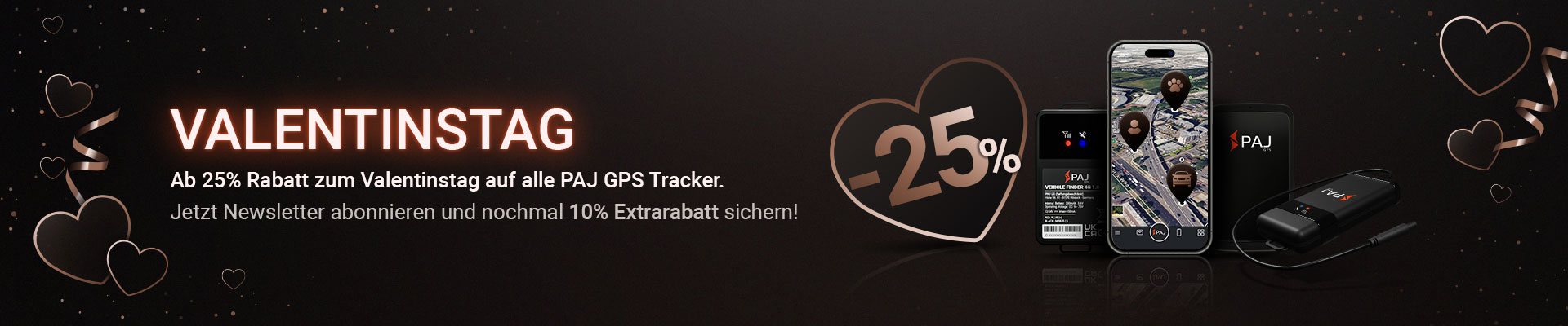 Valentinstag Rabatt: -25% Rabatt auf PAJ GPS Tracker