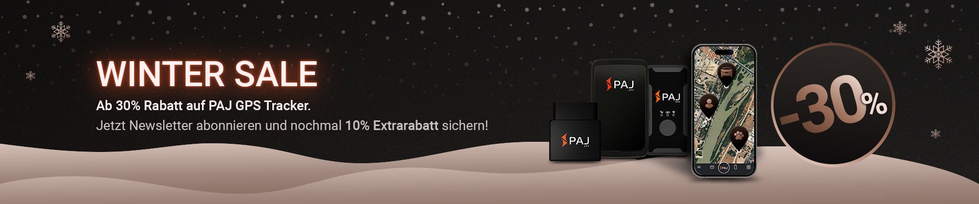 Winter Sale im PAJ GPS Tracker Shop: 30% auf GPS Tracker